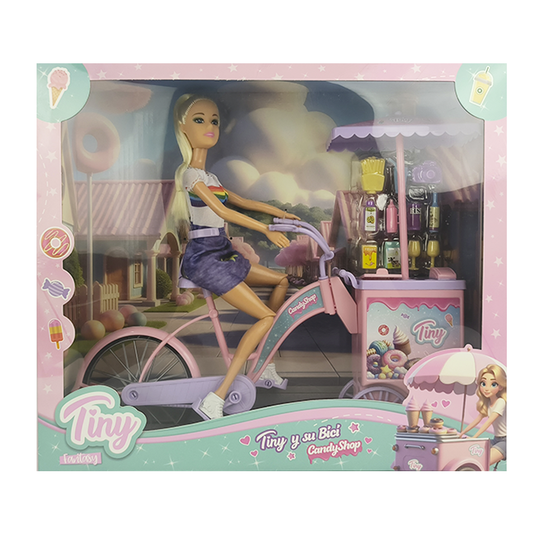 Muñeca Tiny con su Bicicleta Candy