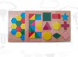 Puzzle De Madera Con Figuras Geometricas