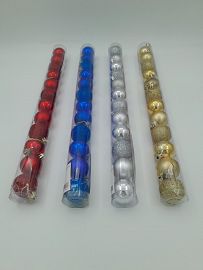 Globo Navideño 4 Cm Azul Tubo x 12