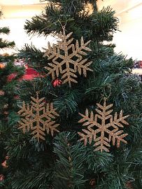 Adorno Navideño Flor Nieve Colgante x1